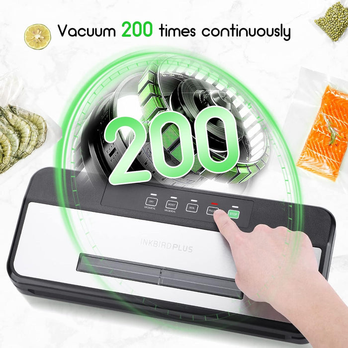 INKBIRD Auto Vacuum Food Sealer INK-VS03 with Viewable Window Built-in Cutter Starter Kits