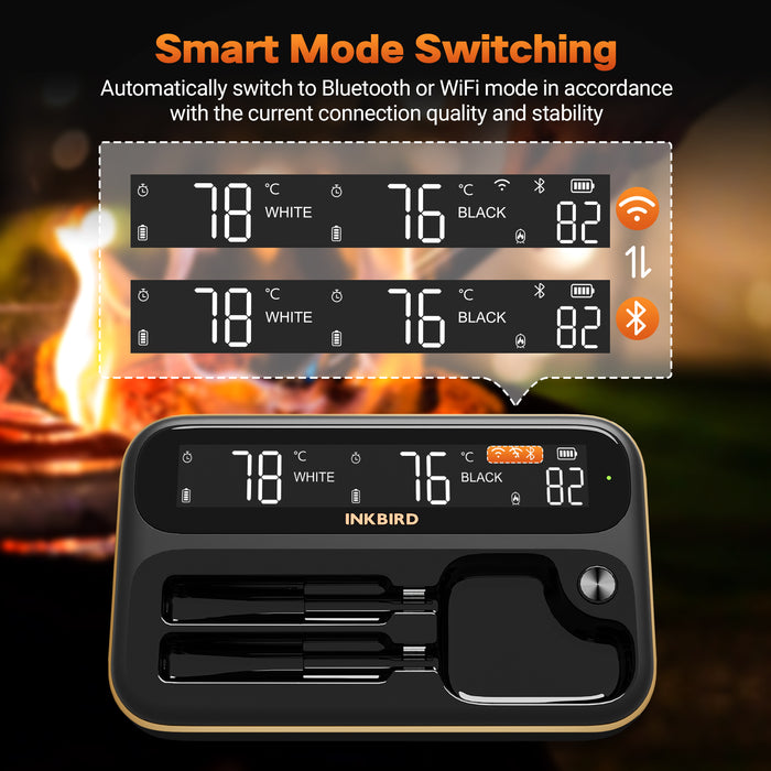 INKBIRD WiFi Bluetooth Wireless Meat Thermometer 2-Probe Set INT-12-BW
