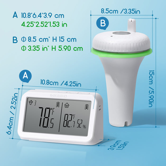 INKBIRD Wireless Floating Pool Thermometer IBS-P02R for SPA Swimming Pool Ponds