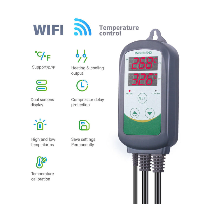INKBIRD Wifi Temperature Controller ITC-308 + Wifi Humidistat Controller IHC-200