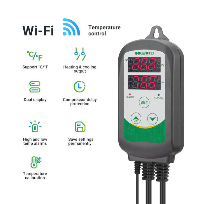 Digital Temperature Controller ITC-308 WIFI With Aquarium Probe