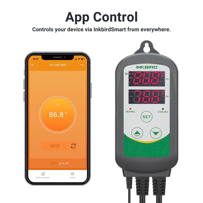 Digital Temperature Controller ITC-308 WIFI With Aquarium Probe