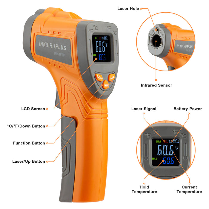 Digital Temperature Gun Infrared Thermometer INK-IFT01