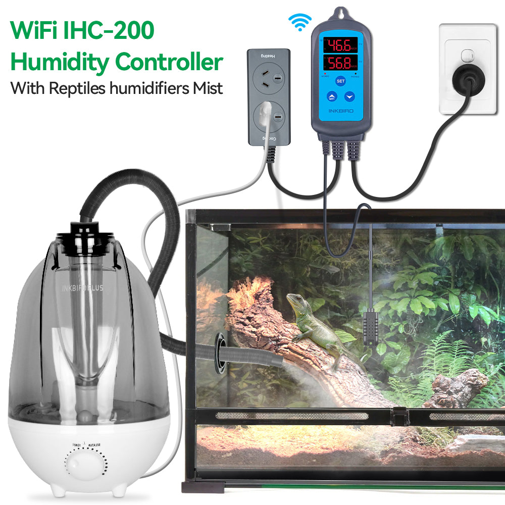 Inkbird WIFI Humidity Controller IHC-200 Humidistat + Reptiles Humidif ...