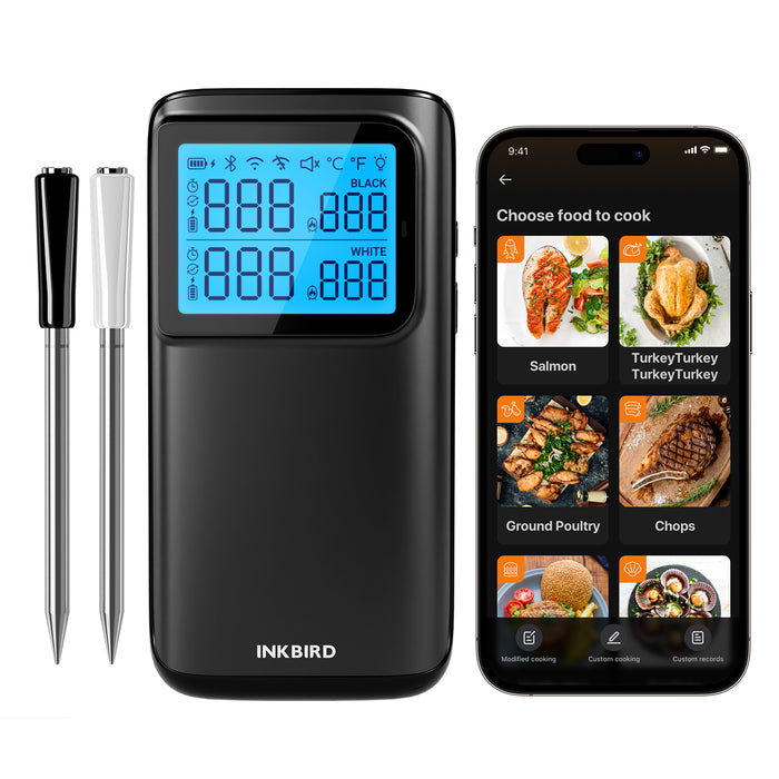 INKBIRD Wireless Wifi Bluetooth Multi-Sensor Meat Thermometer INT-12E-BW