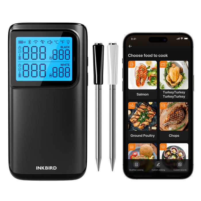 INKBIRD Wireless Wifi Bluetooth Multi-Sensor Meat Thermometer INT-12E-BW