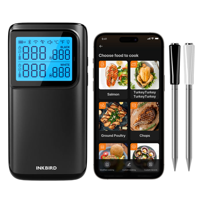 INKBIRD Wireless Wifi Bluetooth Multi-Sensor Meat Thermometer INT-12E-BW