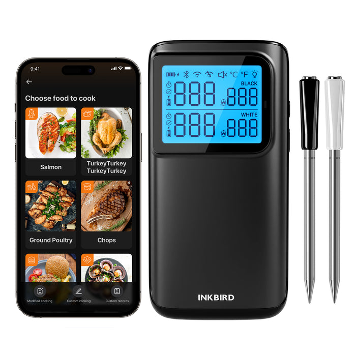INKBIRD Wireless Wifi Bluetooth Multi-Sensor Meat Thermometer INT-12E-BW