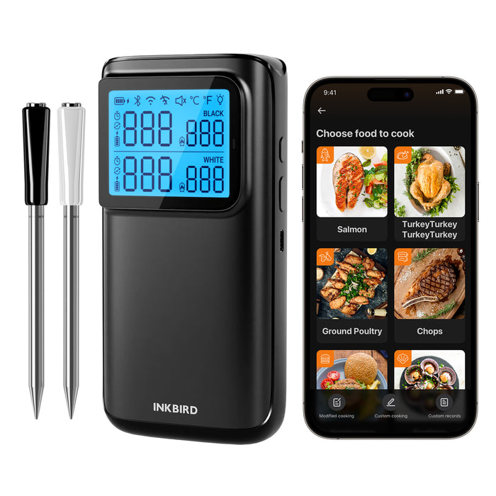 INKBIRD Wireless Wifi Bluetooth Multi-Sensor Meat Thermometer INT-12E-BW