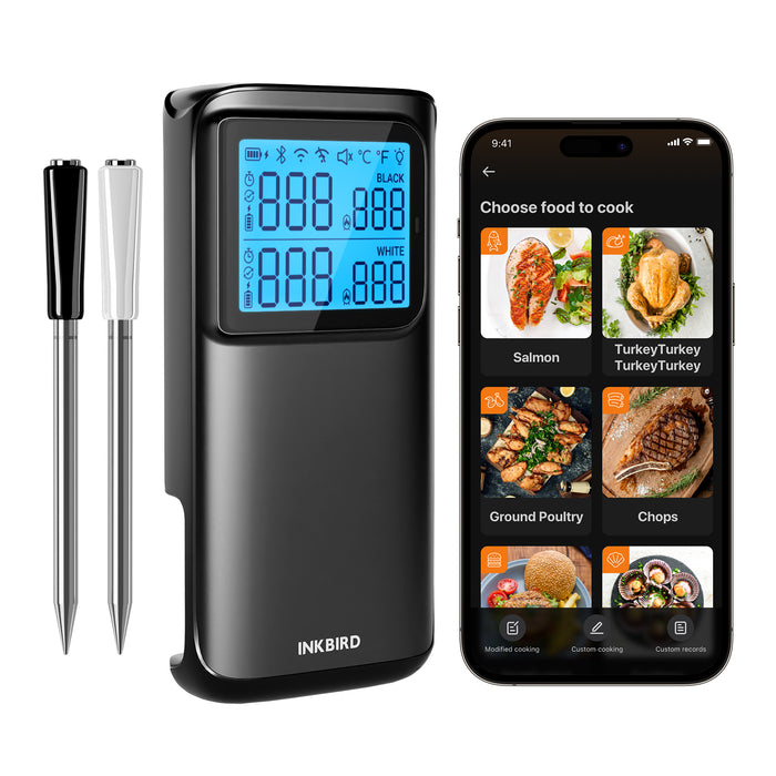 INKBIRD Wireless Wifi Bluetooth Multi-Sensor Meat Thermometer INT-12E-BW