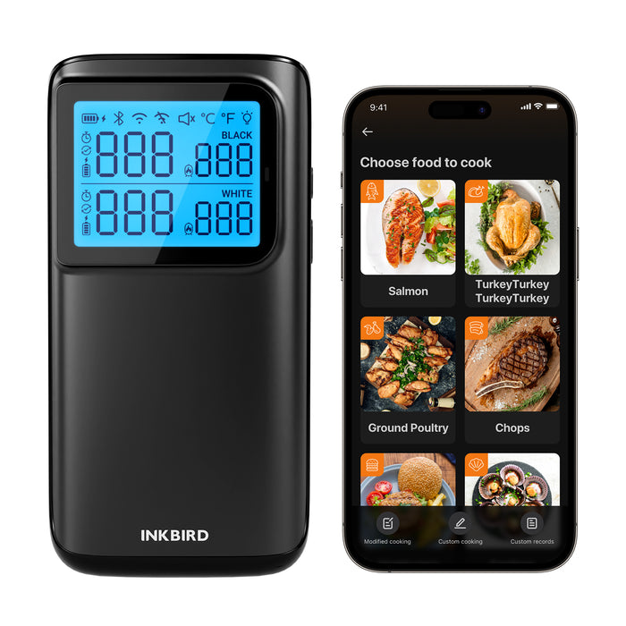 INKBIRD Wireless Wifi Bluetooth Multi-Sensor Meat Thermometer INT-12E-BW