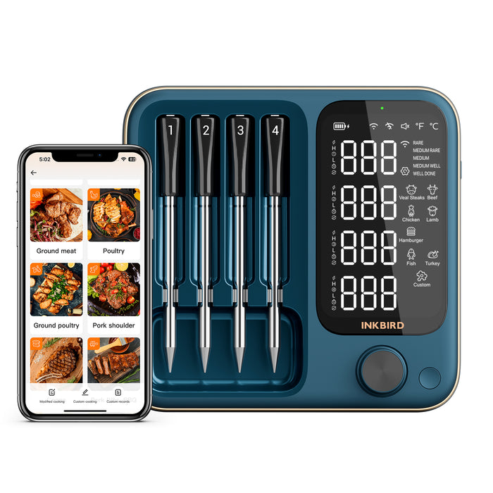 INKBIRD Wireless BBQ Thermometer 4-Probe Multi-Sensor INT-14S-BW