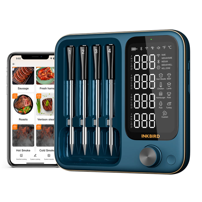 INKBIRD Wireless BBQ Thermometer 4-Probe Multi-Sensor INT-14S-BW