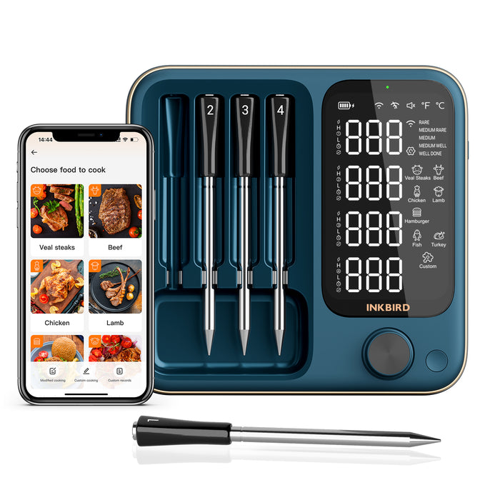 INKBIRD Wireless BBQ Thermometer 4-Probe Multi-Sensor INT-14S-BW