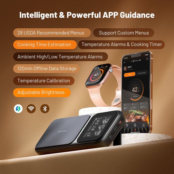 INKBIRD Wireless BBQ Thermometer 3-Probe INT-33-BW