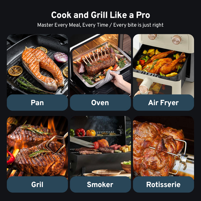INKBIRD 5G WiFi Bluetooth Meat Thermometer INT-12P-BW 3.8mm Extra Thin Dual Probe