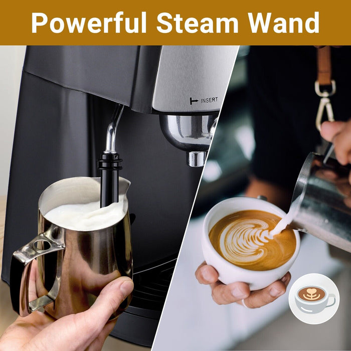 Coffee Maker Machine Expresso Milk Frother Thermostat Control 800W