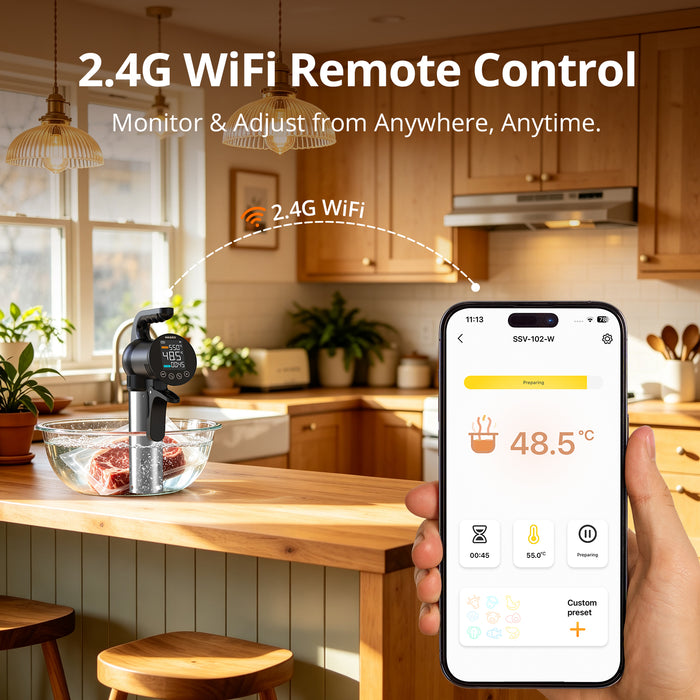 INKBIRD SSV-102-W WiFi Sous Vide Cooker 1000W Handheld Portable Sous Vide Machine