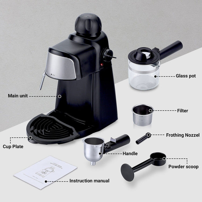 Coffee Maker Machine Expresso Milk Frother Thermostat Control 800W