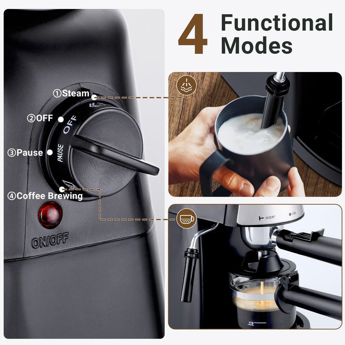 Coffee Maker Machine Expresso Milk Frother Thermostat Control 800W