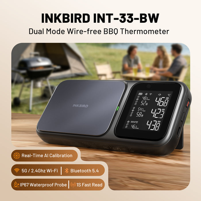 INKBIRD Wireless BBQ Thermometer 3-Probe INT-33-BW