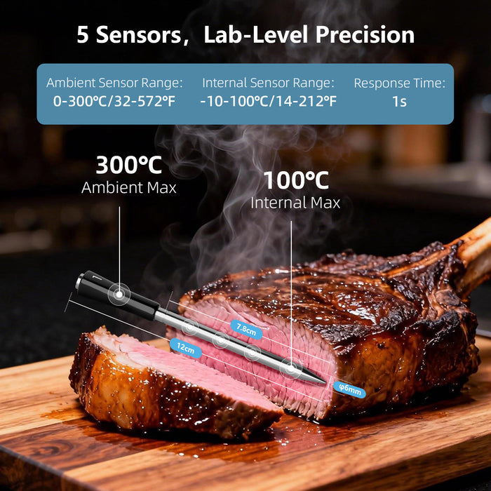 INKBIRD Wireless BBQ Thermometer 4-Probe Multi-Sensor INT-14S-BW