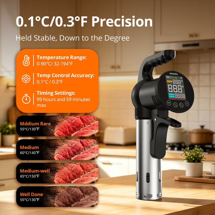 INKBIRD SSV-102-W WiFi Sous Vide Cooker 1000W Handheld Portable Sous Vide Machine
