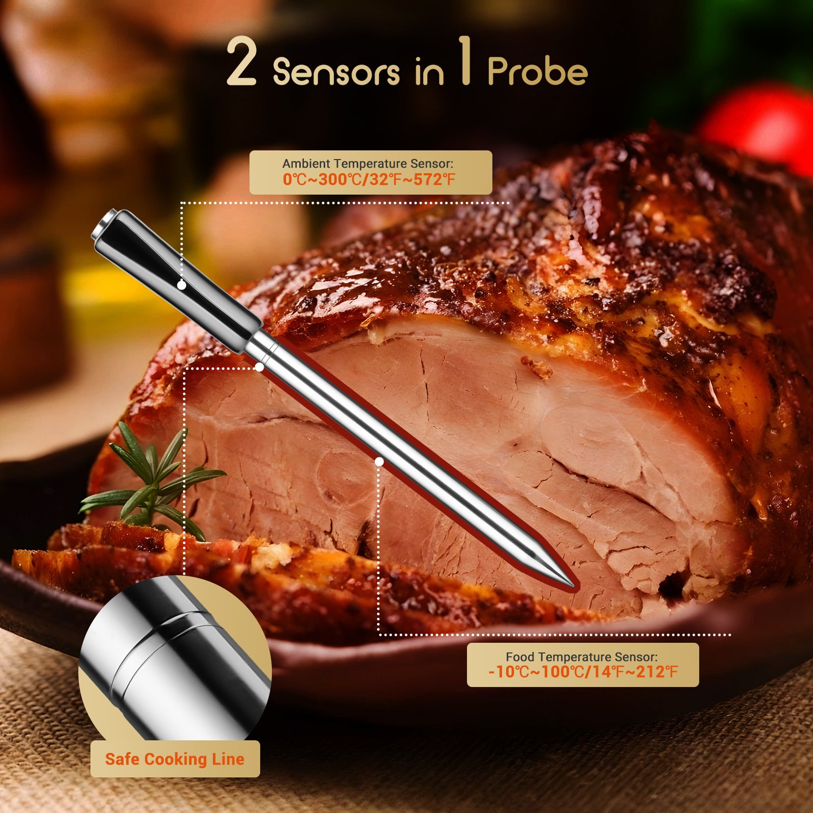 INKBIRD Bluetooth 2-in-1 Truly Wireless Meat Thermometer INT-11P-B ...