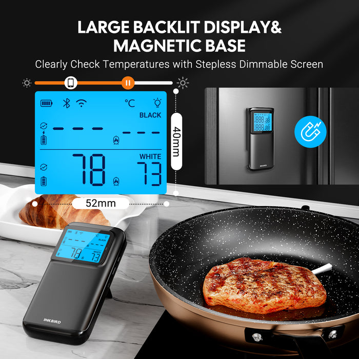 INKBIRD Wireless Wifi Bluetooth Multi-Sensor Meat Thermometer INT-12E-BW