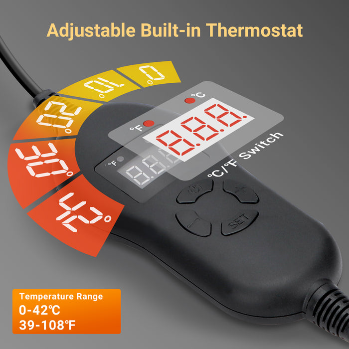INKBIRDPLUS 2-in-1 Heat Mat Combo, Daisy Chain Heating Mats with Temperature Controller