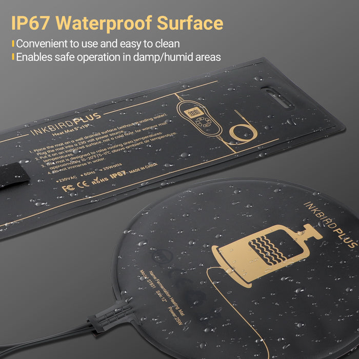 INKBIRDPLUS 2-in-1 Heat Mat Combo, Daisy Chain Heating Mats with Temperature Controller