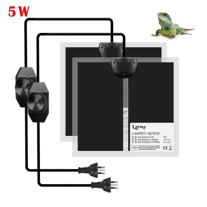 Reptiles Heat Mat 2-Pack 5W/7W/14W for Lizard Spider Turtle Incubator