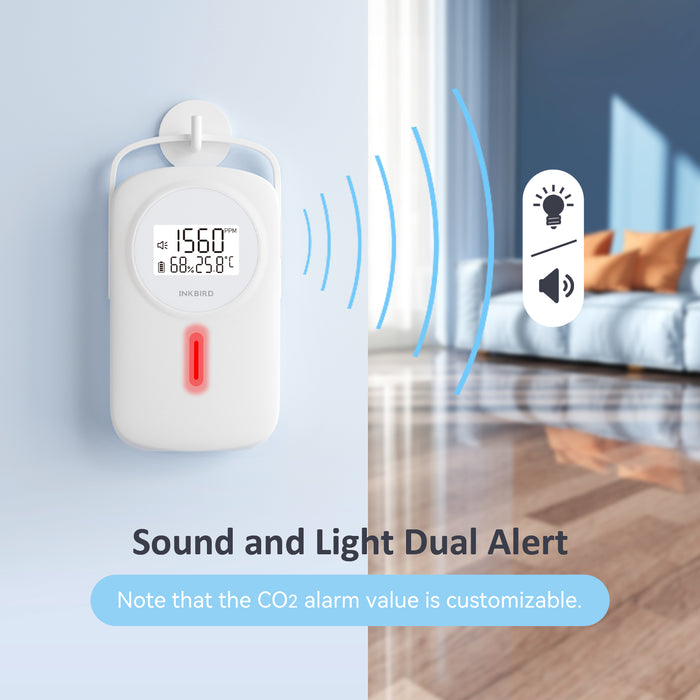 INKBIRD 3-IN-1 CO2 Detector IAM-O2 Air Quality Monitor CO2 Temp Humidity