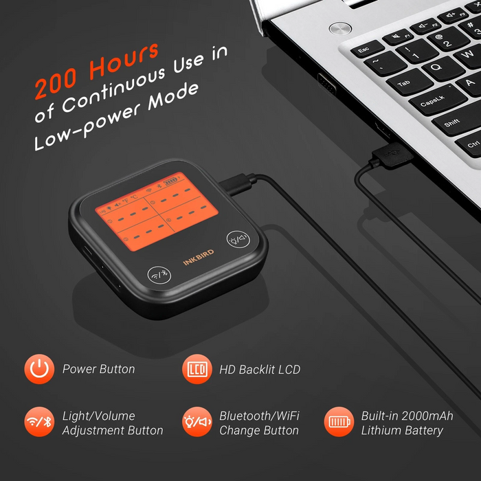 INKBIRD Bluetooth WiFi Meat Thermometer IDT-34E-BW