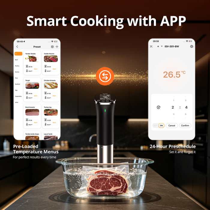 INKBIRD 5G/2.4G WiFi Bluetooth Smart Sous Vide Machine Slow Cooker ISV-301W IPX7 Waterproof
