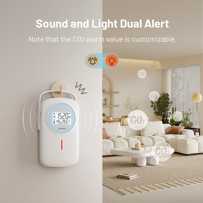 INKBIRD IAM-T2 Bluetooth Air Quality Monitor CO2 Temp Humidity 3-IN-1 Detector