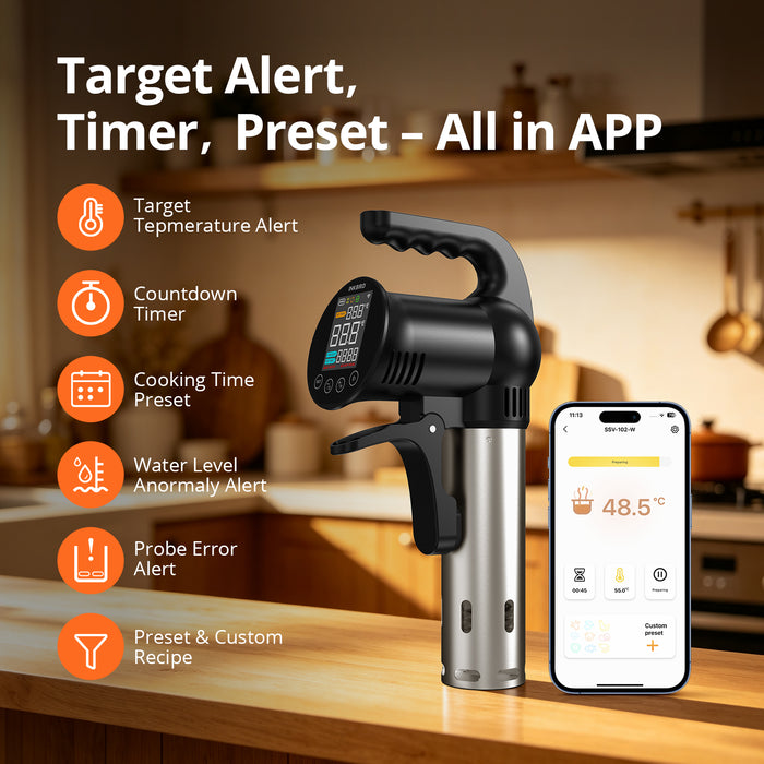 INKBIRD SSV-102-W WiFi Sous Vide Cooker 1000W Handheld Portable Sous Vide Machine