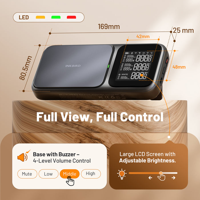 INKBIRD Wireless BBQ Thermometer 3-Probe INT-33-BW