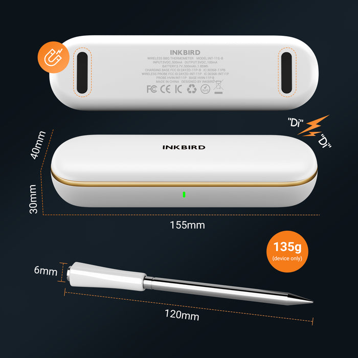 INKBIRD INT-11S-B Bluetooth Meat Thermometer with Ultra Accurate Multi-sensor Meat Probe
