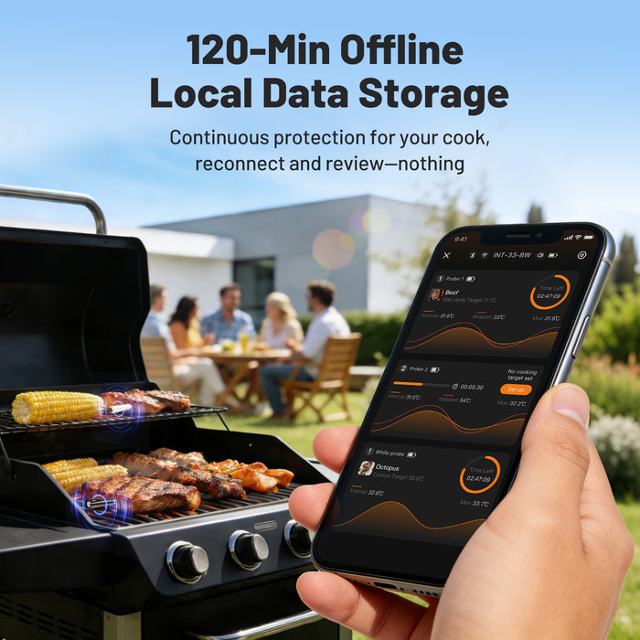 INKBIRD Wireless BBQ Thermometer 3-Probe INT-33-BW
