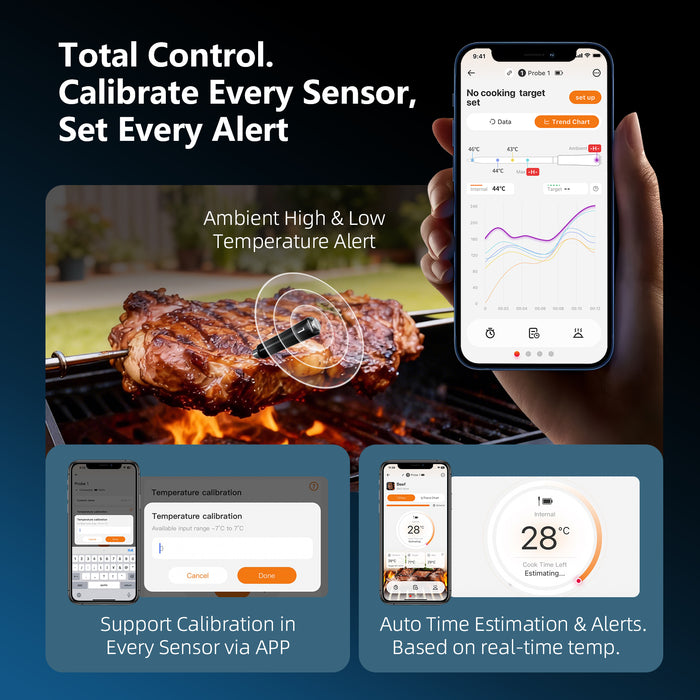 INKBIRD Wireless BBQ Thermometer 4-Probe Multi-Sensor INT-14S-BW