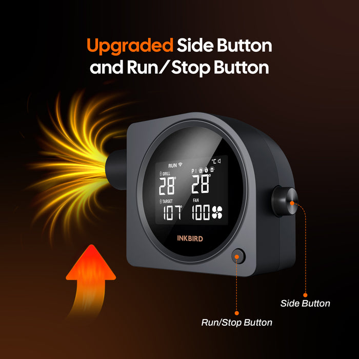 INKBIRD Automatic Smoker Fan ISC-028-BW Wi-Fi 5G  Bluetooth Grill Temperature Controller with 5 Probes