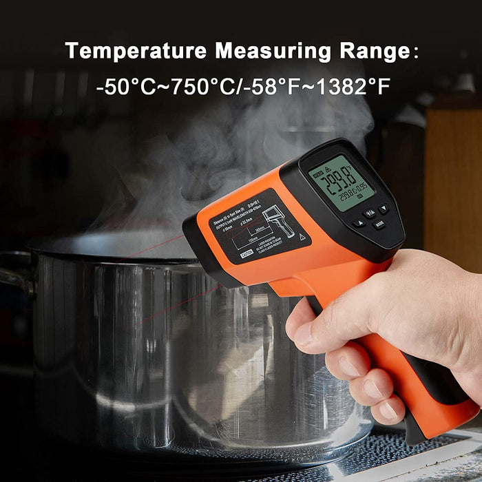 INKBIRDPLUS Infrared Thermometer for Cooking INK-IFT04 Laser Thermometer  with LCD Color Display -26~1112F, Adjustable Emissivity for Cooking, Pizza  Oven, Meat, Barbecue Grill, Freezer, Industry 