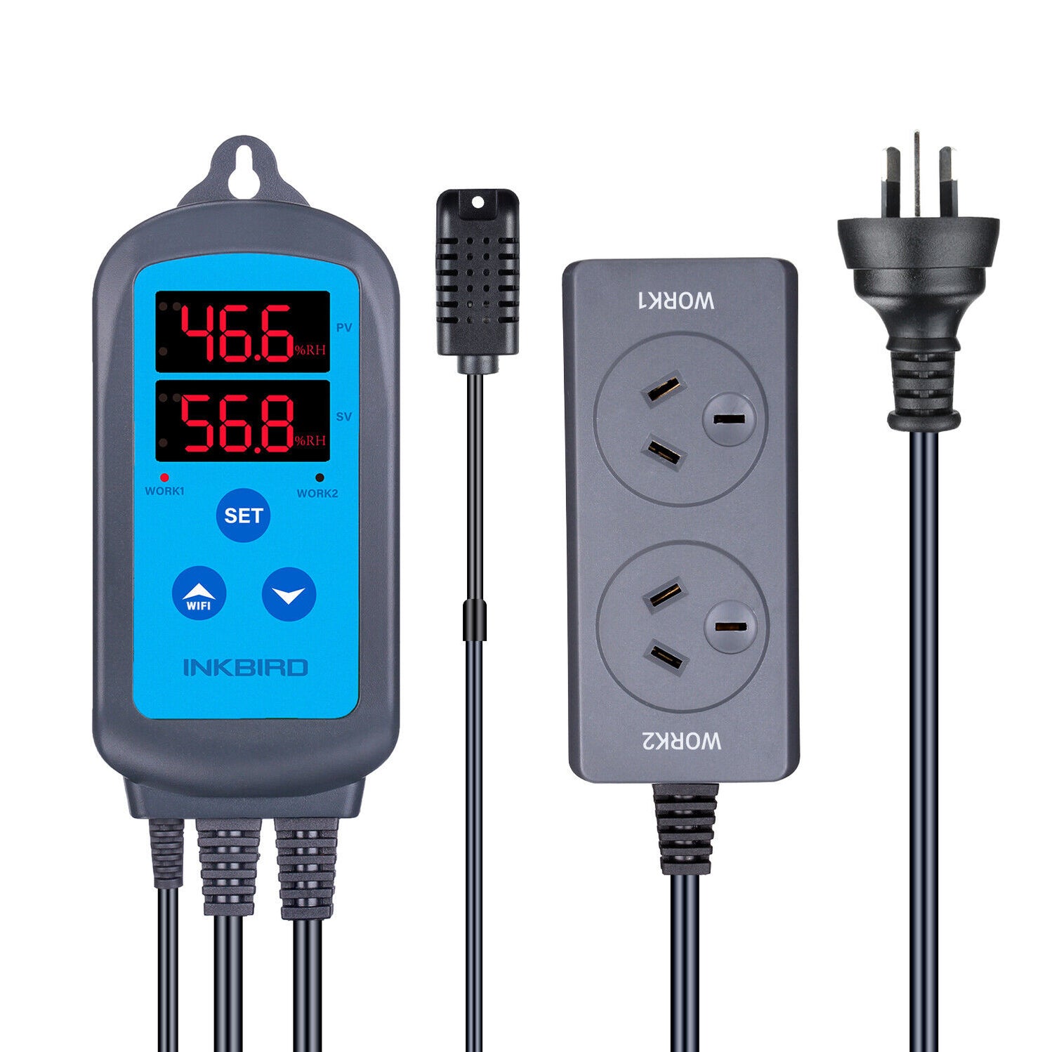 INKBIRD Digital Pre-Wired Outlet Dual Stage Humidity Controller IHC-200 ...