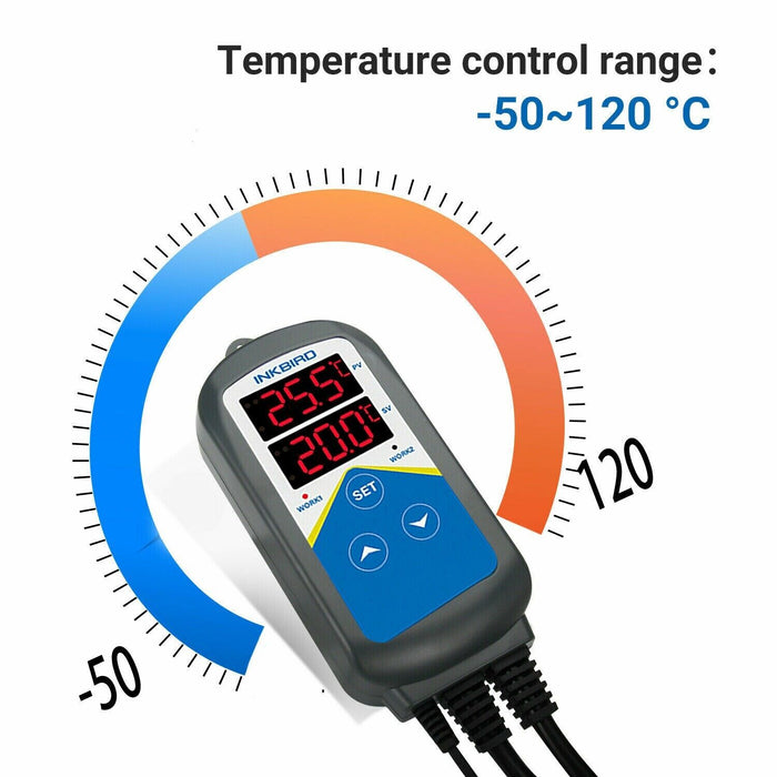 Infrared Temperature Controller INKBIRD Pre-wired Heating Thermostat Temperature Controller ITC-306T ...